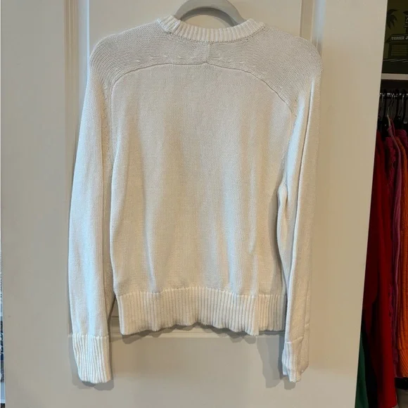 Abercrombie & Fitch Cream Sweater with Navy Dice Design - Picture 5 of 5